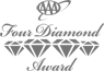 Text reading "Four Diamond Award" with four diamond shapes and a stylized top element.